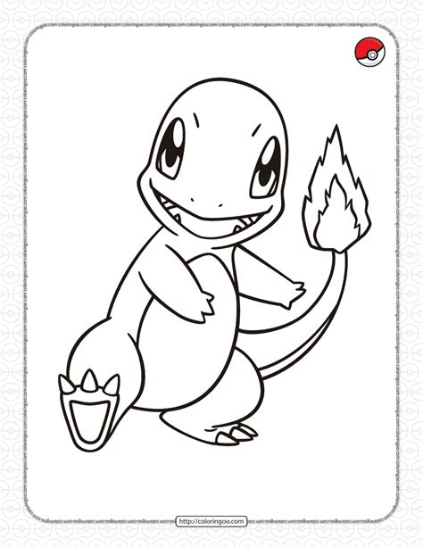 Pokemon Coloring Page Charmander Download Printable PDF Templateroller