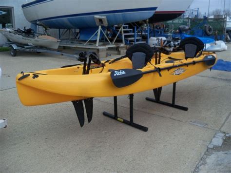 Used Hobie Mirage Pedal Kayak Outfitter Tandem Papaya Color For Sale