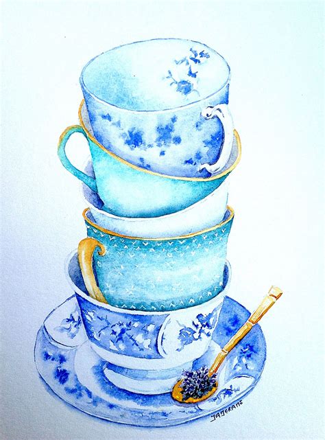 Teacups By Judith Jerams Tea Cup Art Colored Pencil Art Projects