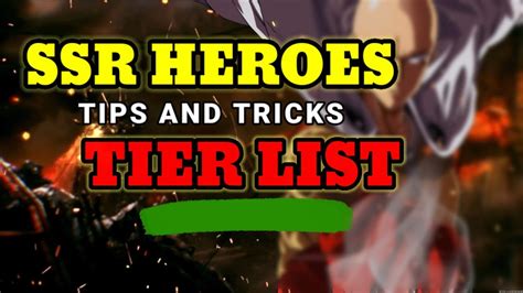 Maybe you would like to learn more about one of these? SSR CHARACTER TIER LIST | ONE PUNCH MAN: The Strongest ...