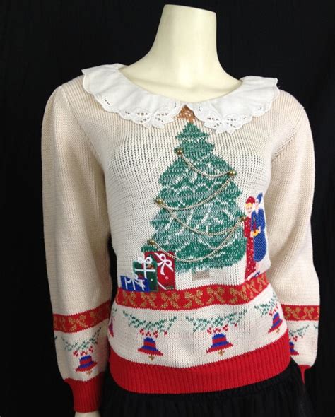 Ugly Christmas Sweater Vintage 1980s Puff By Momandpopcultureshop