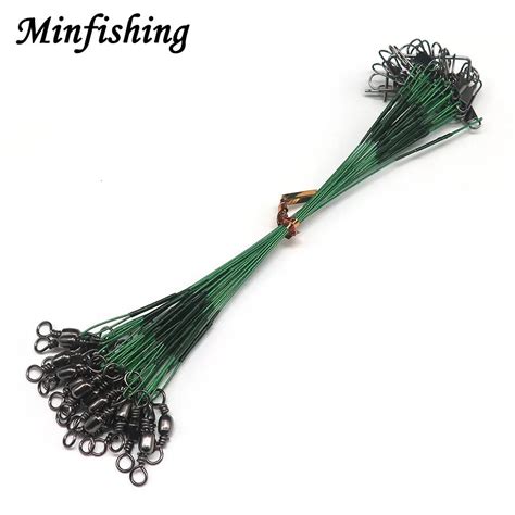 Minfishing 24 Pcs Steel Fishing Rope Wire Fishing Leader Line With