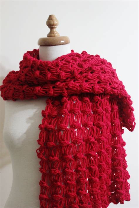 Red Shawl Women Shawl Scarf Crochet Shawl Bridesmaid Stole