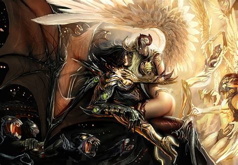 720p Free Download Angel And Demon Fantasy 3d Demon Girl Angel