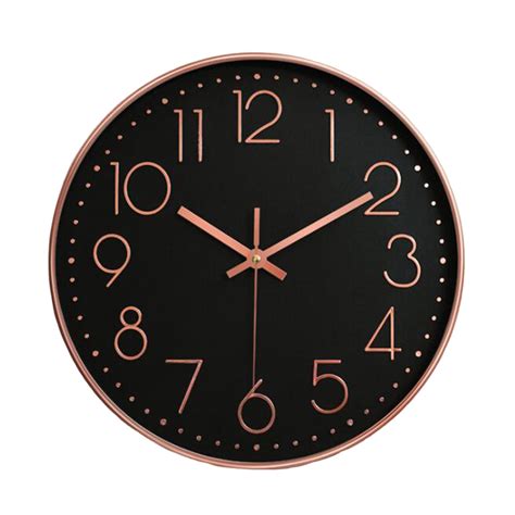 Vearear 10 Inch Wall Clock Round Hanging Noiseless 3d Number Precise