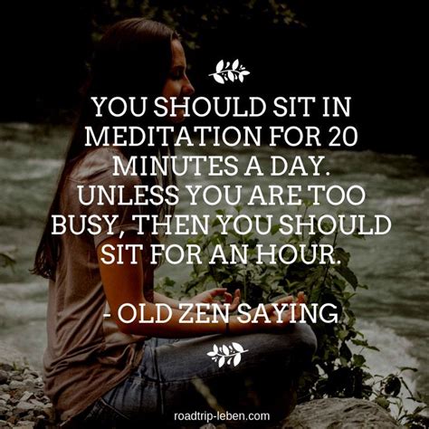 You Should Sit In Meditation For 20 Minutes A Day Unless You Are Too