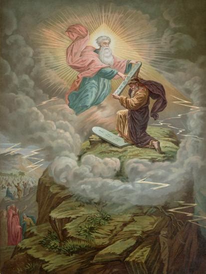 Moses Receives The Tablets Of The Law From God On Mount Sinai Giclee