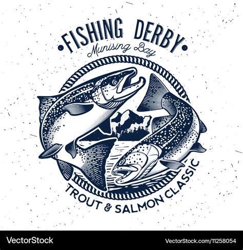 Fishing Logo Salmon Fish Icon Royalty Free Vector Image