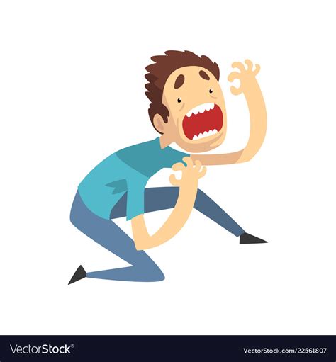 Scared And Panicked Young Man Screaming Royalty Free Vector