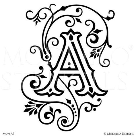 Letter A Peel And Stick Custom Stencils For Diy Painted Monograms