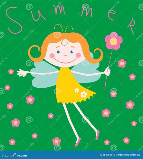 Vector Image Of A Summer Elf Girl Stock Vector Illustration Of Kids
