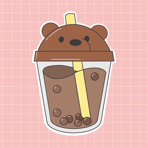 Brown Bear Bubble Tea Sticker In 2021 Cute Doodle Art Cute Cartoon