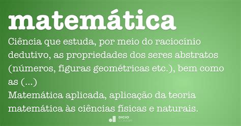 Matemática Dicio Dicionário Online de Português