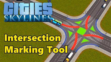 easy intersection markings cities skylines intersection marking tool mod youtube