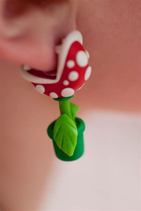 Super Mario Piranha Plant Earrings 5 Pics