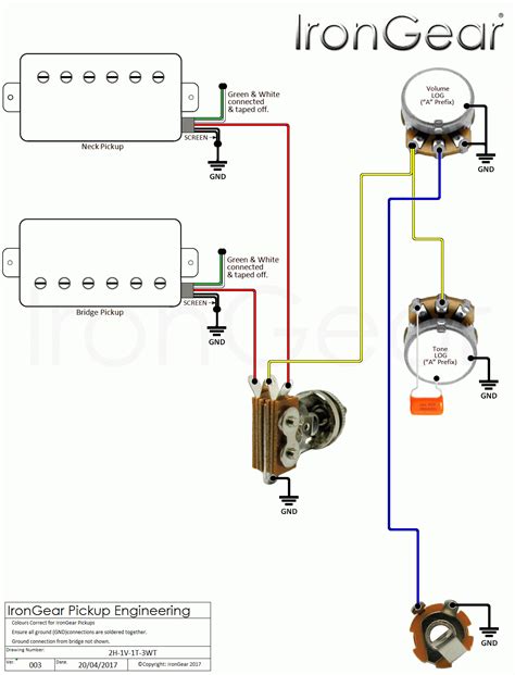 Volume pots are wired as simple voltage dividers. Guitar Wiring Diagram 2 Humbucker 1 Volume 1 Tone | Wiring Diagram