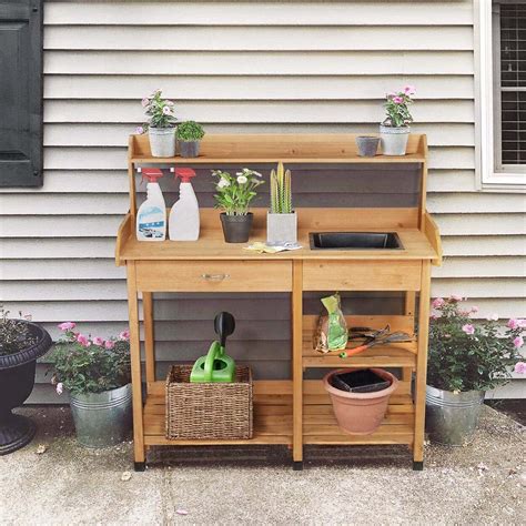 Outdoor Potting Bench With Storage 20 Best Potting Benches Garden