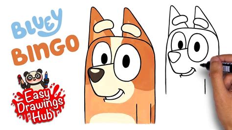 How To Draw Bingo From Bluey In 4 Minutes Easy Drawing Youtube