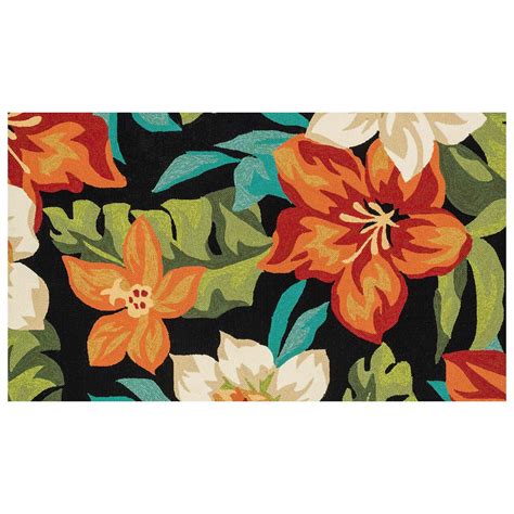 A 3x5 outdoor rug will also look nice in a small patio, deck, or balcony. E104 Tropical Floral Indoor/Outdoor Rug- 3x5 ft | At Home