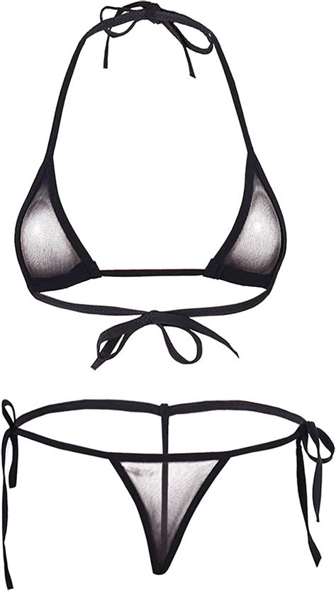 Tssoe Women S Mesh Sheer Micro Bikini Lingerie Set Sexy Extreme My Xxx Hot Girl