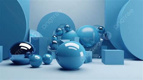 3d Illustration Luxurious Blue Objects On A White Floor Background 3d