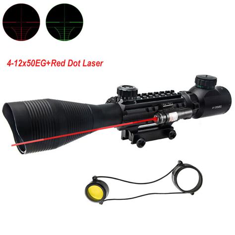 Tactical 4 12x50 Eg Red Green Rifle Scope Holographic With Red Dot