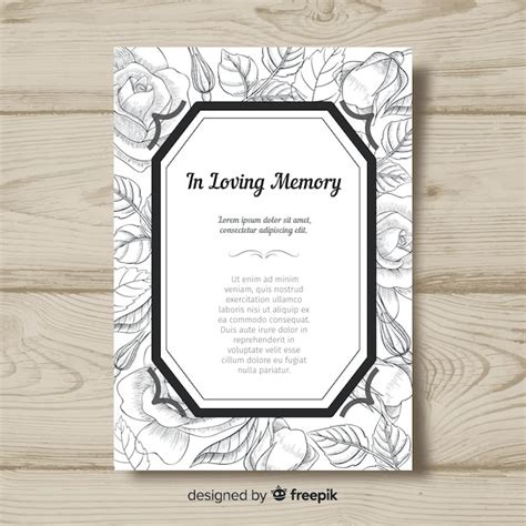 Free Vector Funeral Card Template