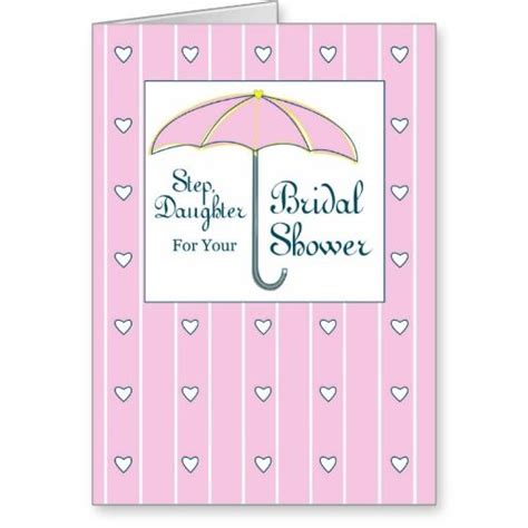 stepdaughter bridal shower pink umbrella thank you card pink bridal shower