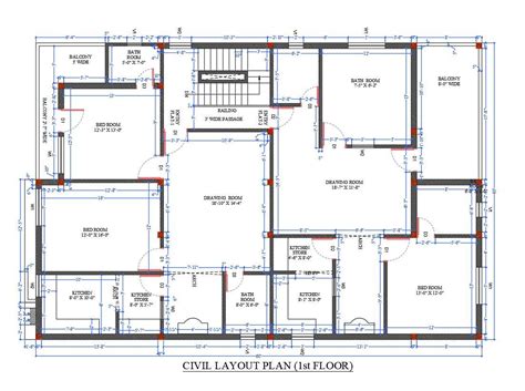 X Feet Apartment Floor Plan AutoCAD Drawing Download DWG File Cadbull