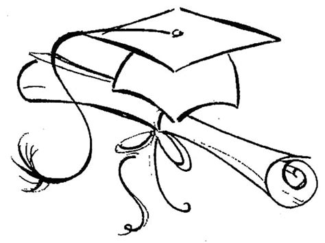 Graduation Drawings Northwoods Sketch Graduation Cap And Diploma