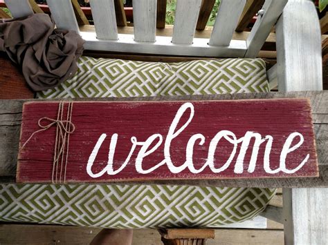 Welcome Horizontal Sign Wooden Welcome Signs Porch Welcome Sign