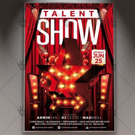 Talent Show Premium Flyer Psd Template Actor Burlesque