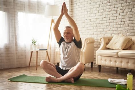 Premium Photo Asana Yoga Exercises Grandpa Stretching Workout