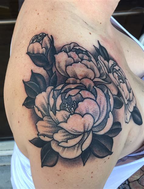 Unify Tattoo Company Tattoos Blackwork Peony Flowers