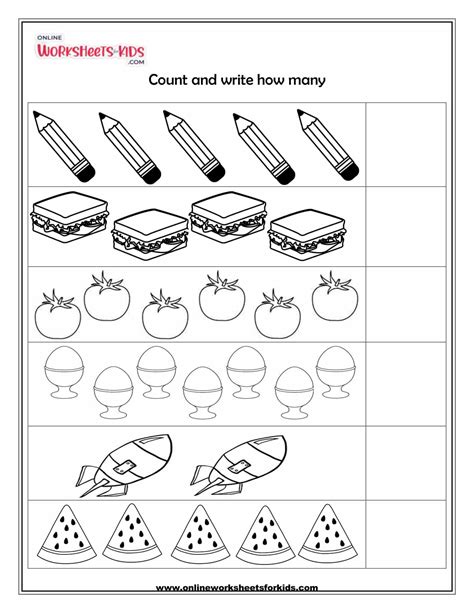 Free Preschool Kindergarten Numbers Counting Worksheets Printable K5