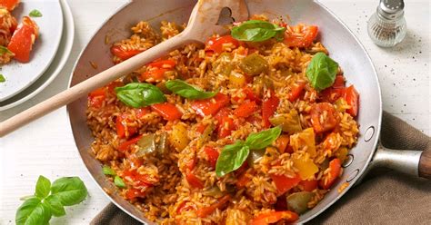 Paprika-Reis-Pfanne schnell einfach vegetarisch