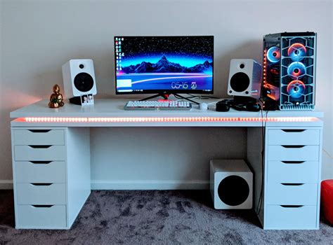 Just Finished Gaming Desk Setup Desk Gamer Bedroom