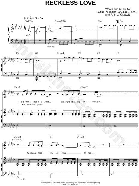 Print And Download Reckless Love Sheet Music By Cory Asbury Sheet Music Arranged For Piano