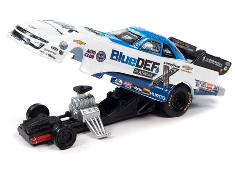 Racing Champions 2021 John Force Blue Def Camaro Fc White And Blue Wra