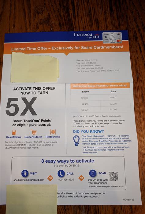 To get this, you will need to activate the offer and use your sears card to hit the spending quota. Expired Citi Sears Card Spending Bonus - Earn 5x/5% or 10x/10% (Apr - June) - Doctor Of Credit