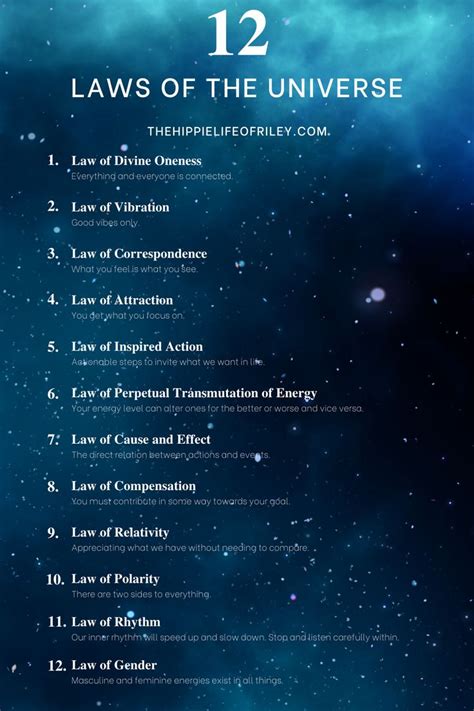 How To Use The 12 Laws Of The Universe In Your Every Day Life