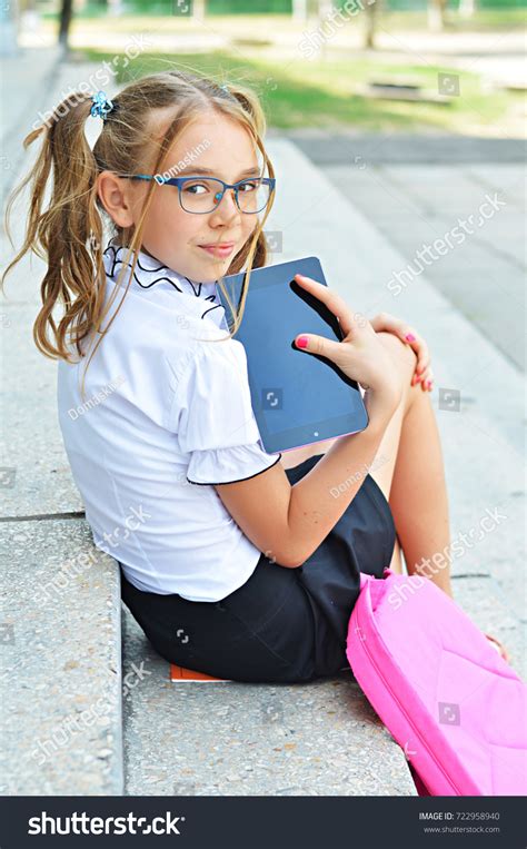 Smiling Cute Babegirl Primary Babe Glasses Stock Photo Shutterstock