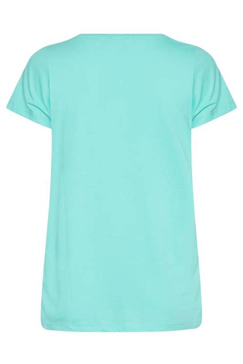Plus Size Bright Aqua Blue Short Sleeve Basic T Shirt Yours Clothing