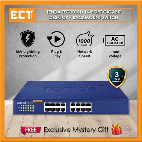 Tenda Teg D Port Gigabit Desktop Rackmount Switch