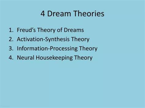 Ppt 4 Dream Theories Powerpoint Presentation Free Download Id6479920
