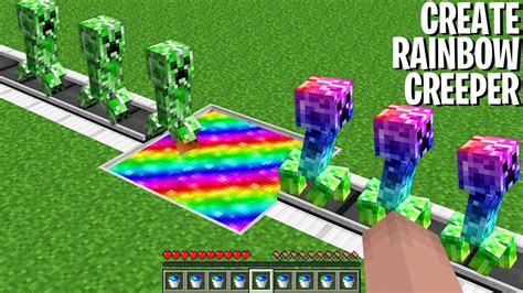 Craziest Way To Create Rainbow Creeper In Minecraft Upgrade To The Rainbow Youtube