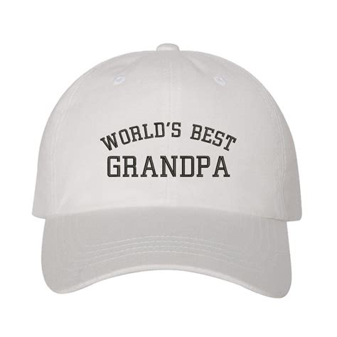 Worlds Best Grandpa Baseball Cap Fathers Day Hat T For Etsy