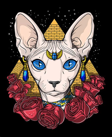 Egyptian Sphynx Cat Digital Art By Nikolay Todorov