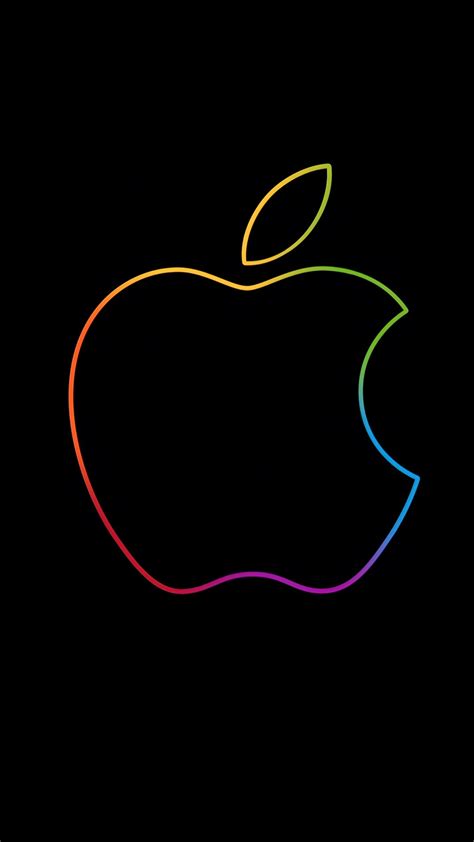 Technology Colorful Apple Logo In Black Background 4k Hd Apple