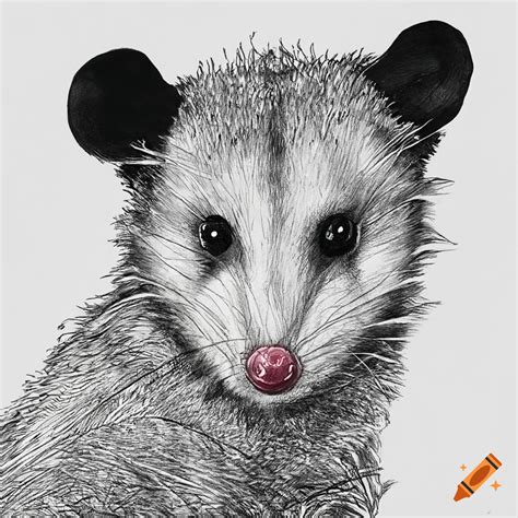 Ink Drawing Of A Possum